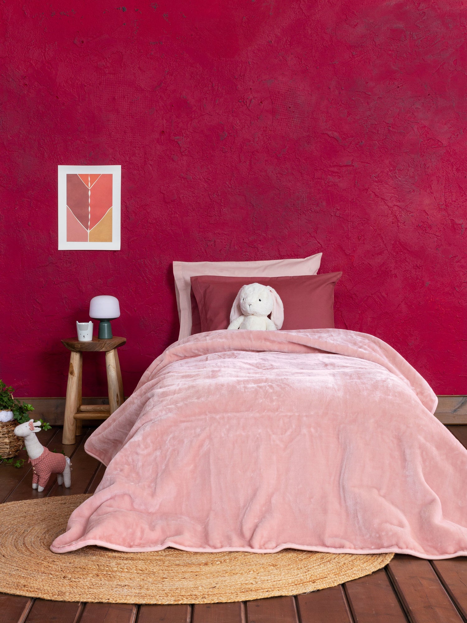 Κουβέρτα Βελουτέ Μονή 160x220 Coperta - Pink