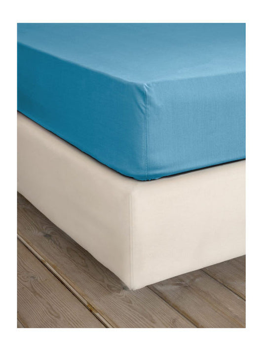 Σεντόνι Υπερδιπλο με Λάστιχο 165x205x35 Unicolors Petrol Blue - Nima - MyHouseandKids