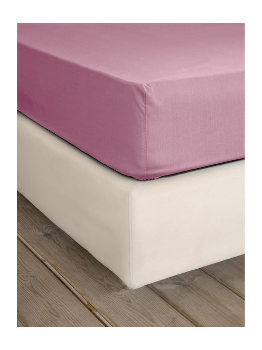 Σεντόνι Γίγας με Λάστιχο 185x205+35εκ. Unicolors Apple Pink - Nima - MyHouseandKids