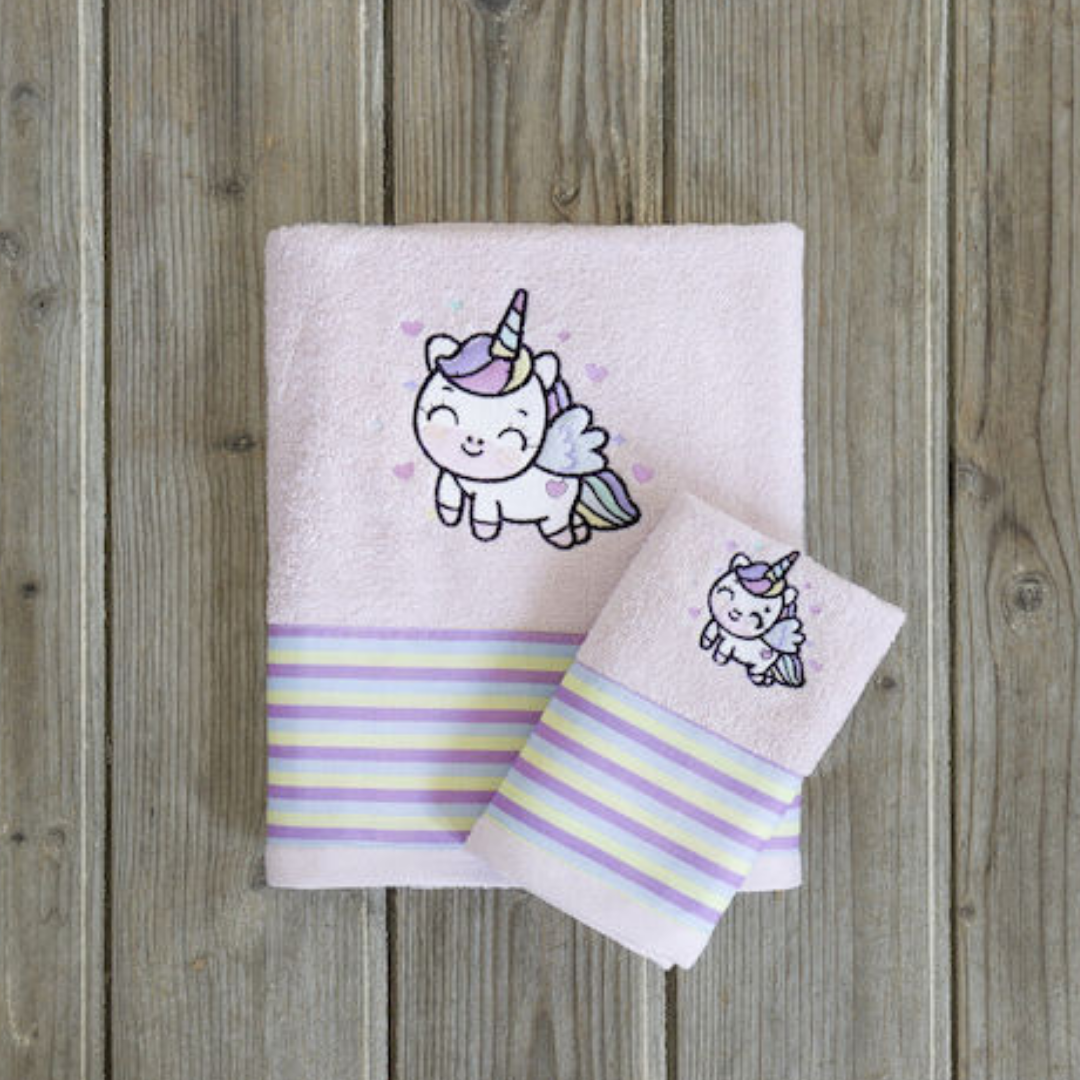 Βρεφικές Πετσέτες Σετ  2τμχ Baby Unicorn -  NimaHome -Kocoon - MyHouseandKids