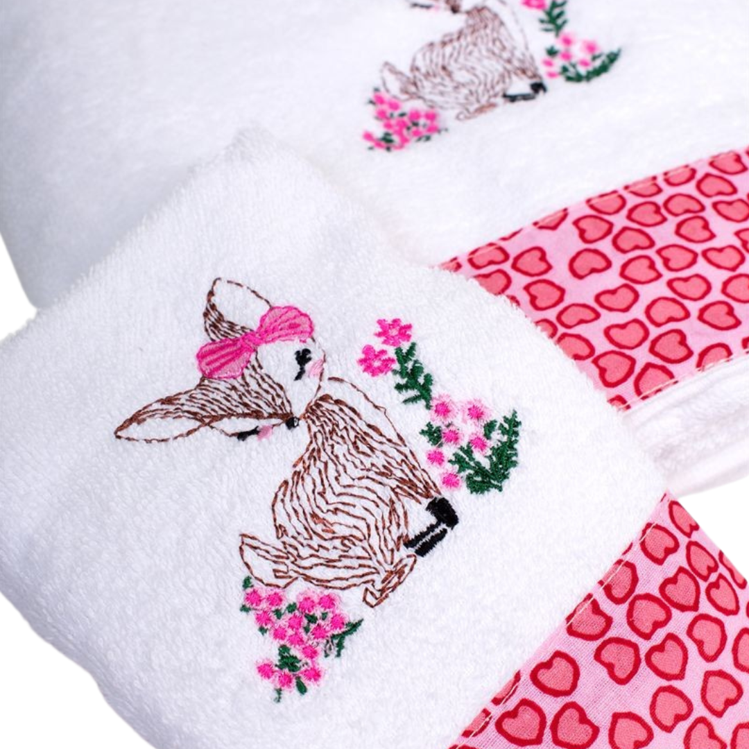 Βρεφικές Πετσέτες Σετ 2τμχ Bebe Deer Λευκό Dimcol - Dimcol - MyHouseandKids