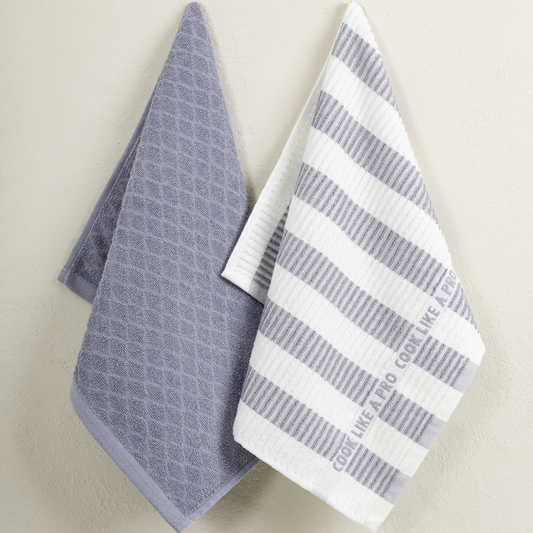 Πετσέτες Ζακάρ Σετ 2 Τεμ. Γκρι-Μωβ - NimaHome - MyHouseandKids