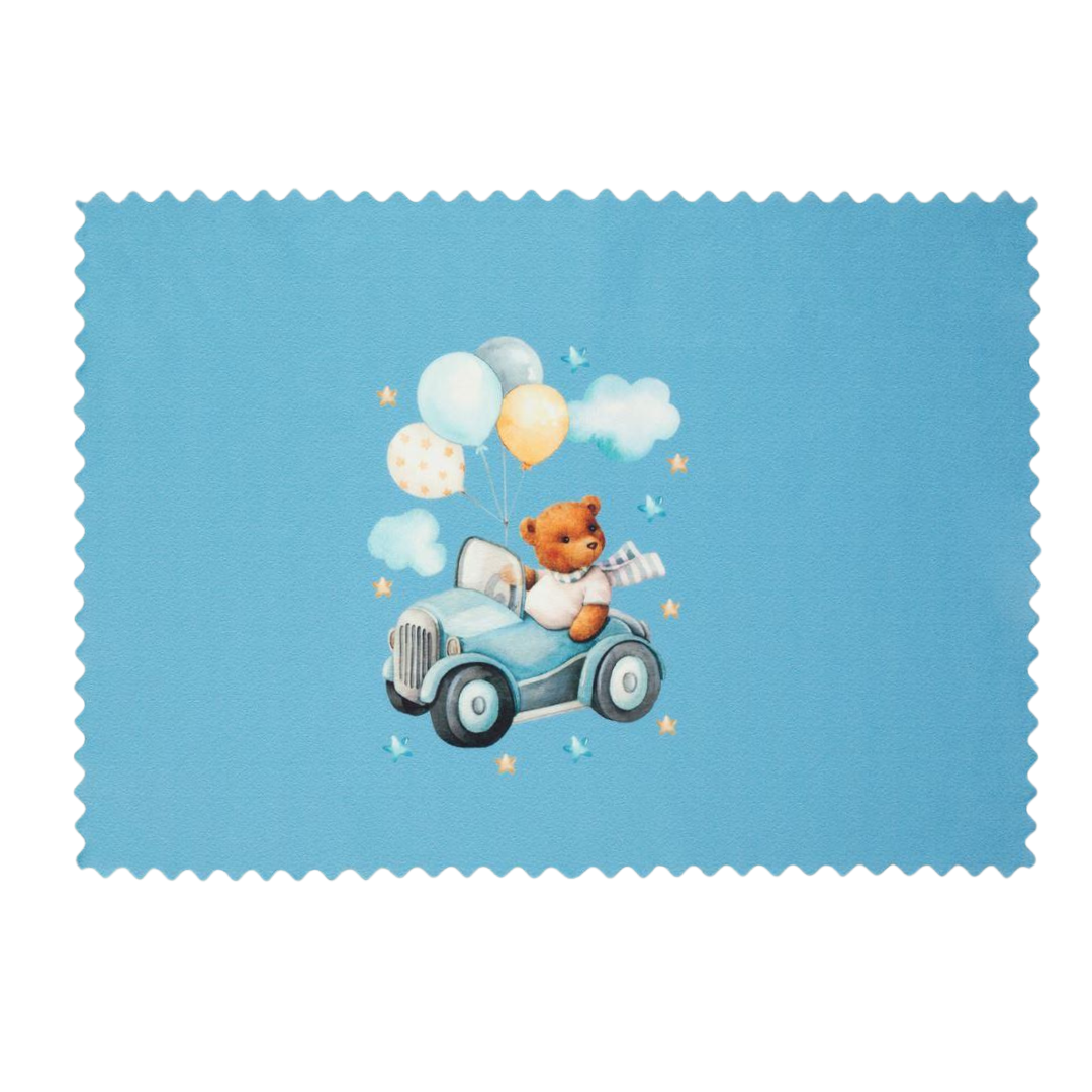 Σουπλά Υφασμάτινο Cute Driver 35x70cm Dimcol-cute-driver-35x70cm-dimcol-soupla-ifasmatina-paidika-lefkaeidi-mple-arkoudaki-dimcol-myhouseandkids