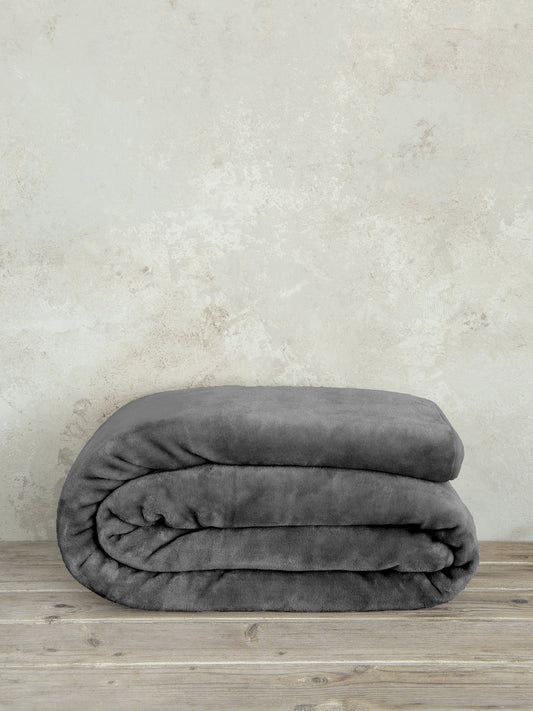 Κουβέρτα Βελουτέ Υπέρδιπλη 220x240 Coperta - Dark Gray
