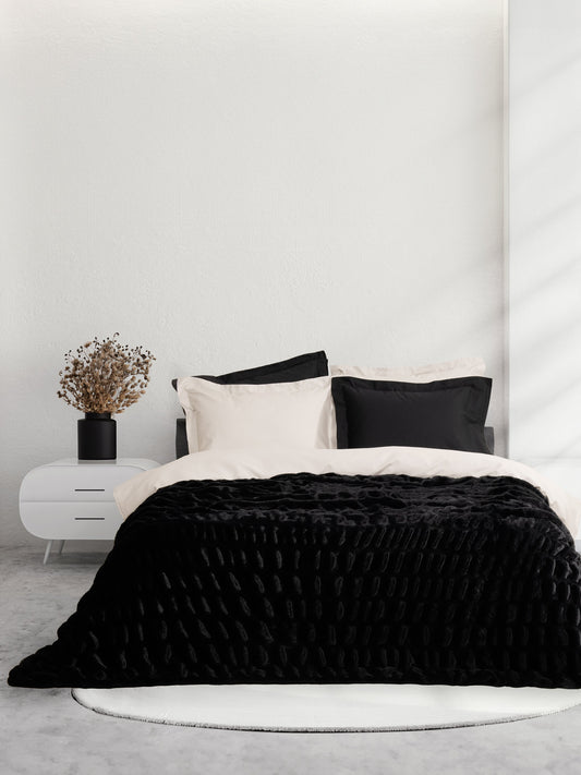 Κουβέρτα Υπέρδιπλη 220x240 - Mossy Black
