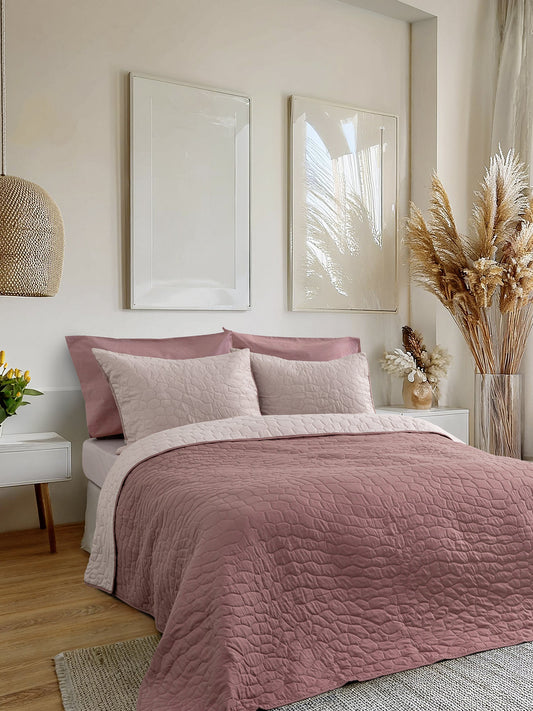 Κουβερλί Υπέρδιπλο 220x240 - Nala Wild Dusty Pink / Apple