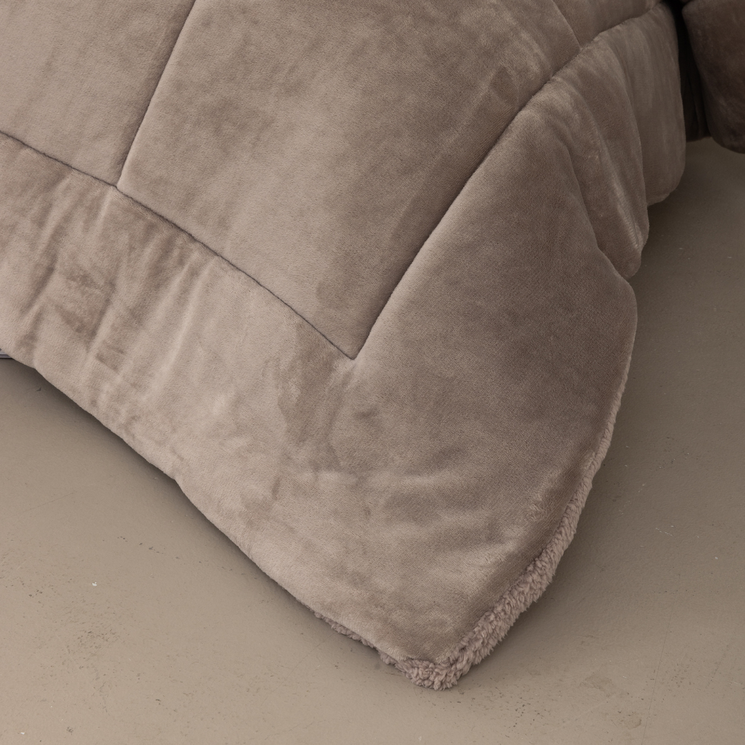 Κουβερτοπάπλωμα Υπέρδιπλο 220x240cm Cira Cigar Beige Νima Home - - Nima - MyHouseandKids