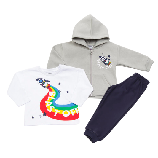 Φόρμα Φουτερ Σετ 3 Τεμ Γκρι - Trax - MyHouseandKids