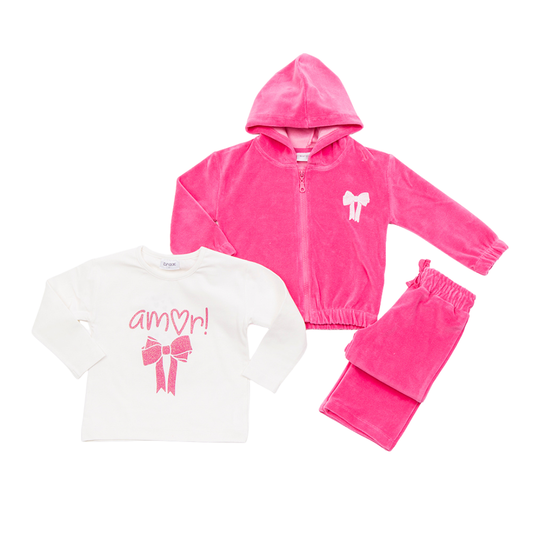 Φόρμα Βελουτέ Σετ 3 Τεμ. Φούξια - Trax - MyHouseandKids