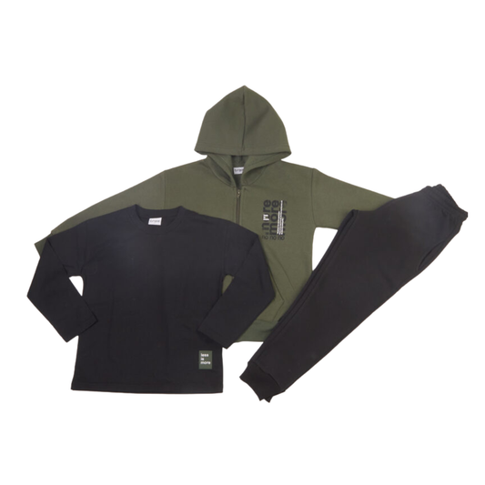 Φόρμα Φουτερ Σετ 3 Τεμ. Χακί - Trax - MyHouseandKids