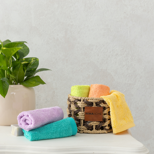 Καλαθάκι 5 Τεμ. Λαβέτες 25x25cm Χρωματιστές Βamboo Care Νima - Nima - MyHouseandKids
