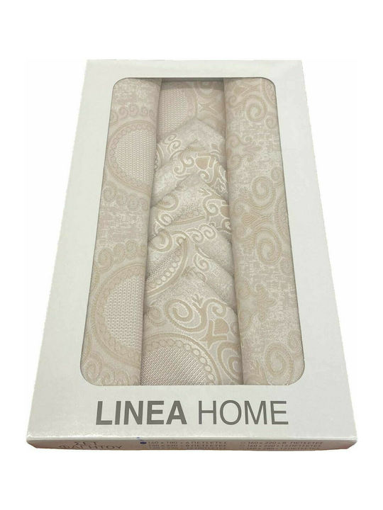 Σετ Φαγητού Ζακάρ 7 Τεμ Μπεζ 140x180cm - LineaHome - MyHouseandKids