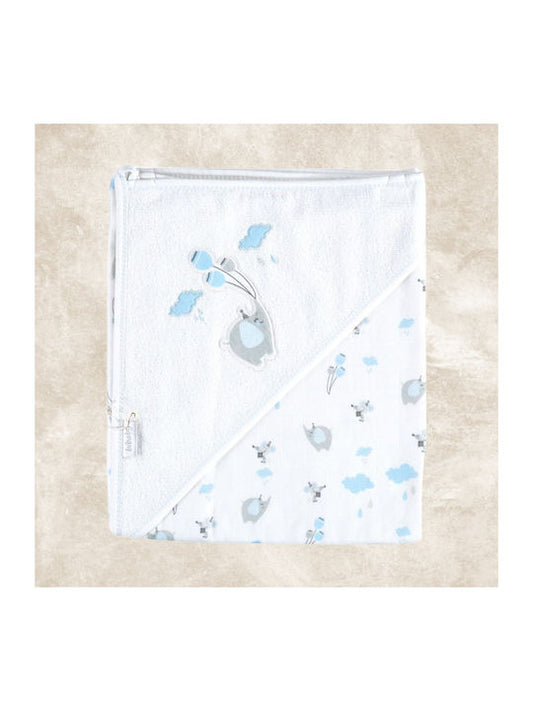 Βρεφική Κάπα Με Μουσελίνα Εκρού 75x75cm - Bi Baby - MyHouseandKids