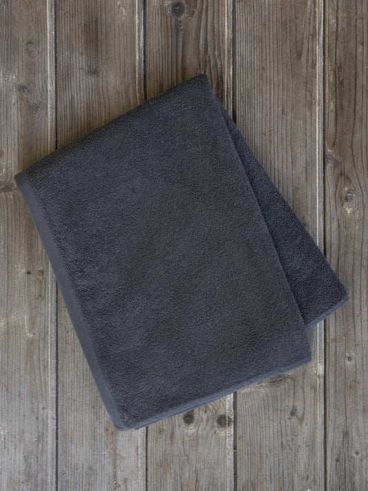 Πετσέτα 80x180 Πισίνας Plaza - Dark Gray - VAT Dyed 460gsm - 100% Βαμβάκι