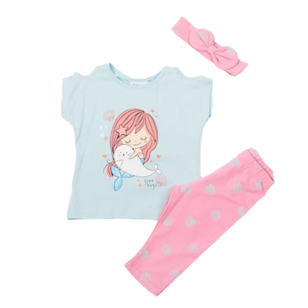 Σετ Βαμβακερό Aqua+ Ασορτι Κορδέλα - Trax - MyHouseandKids
