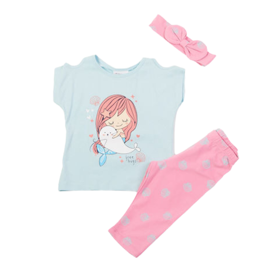 Σετ Βαμβακερό Aqua+ Ασορτι Κορδέλα - Trax - MyHouseandKids