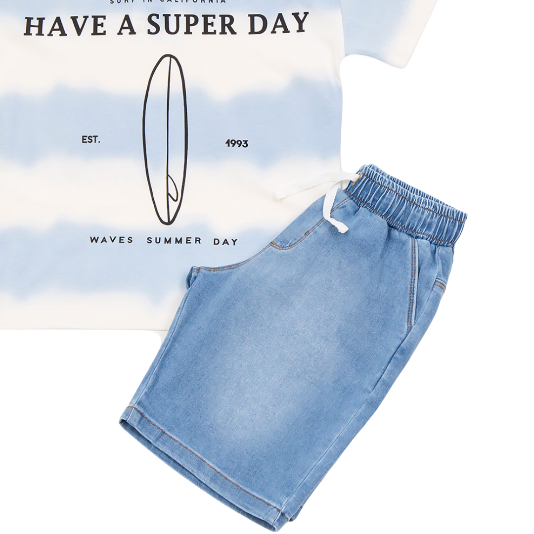 Σετ με Τζην Βερμούδα "Ηave a Super Day" - Trax - MyHouseandKids