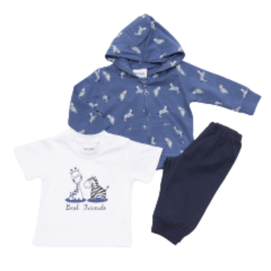 Σετ Bebe 3 Τεμ Αχνούδιαστο Μπλε - Trax - MyHouseandKids