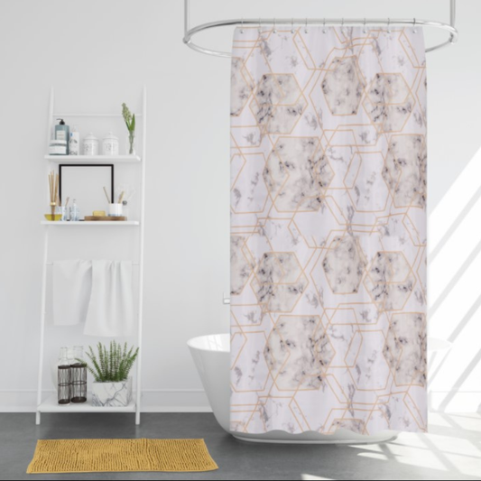 Κουρτίνα μπάνιου Σχ. Αbela Mε Πατακι Γκρι- Κροκι - Flamingo