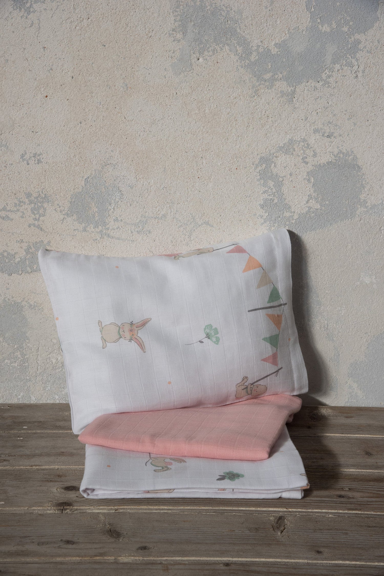Σεντόνια Βρεφικά Κούνιας Χωρίς Λάστιχο Bunny Love NIMA HOME - NimaHome - MyHouseandKids