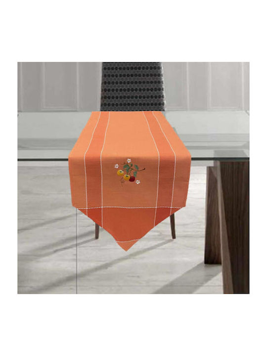 Ράνερ Λινό Cherry Πορτοκαλί 40x140cm - LineaHome  MyHouseandKids