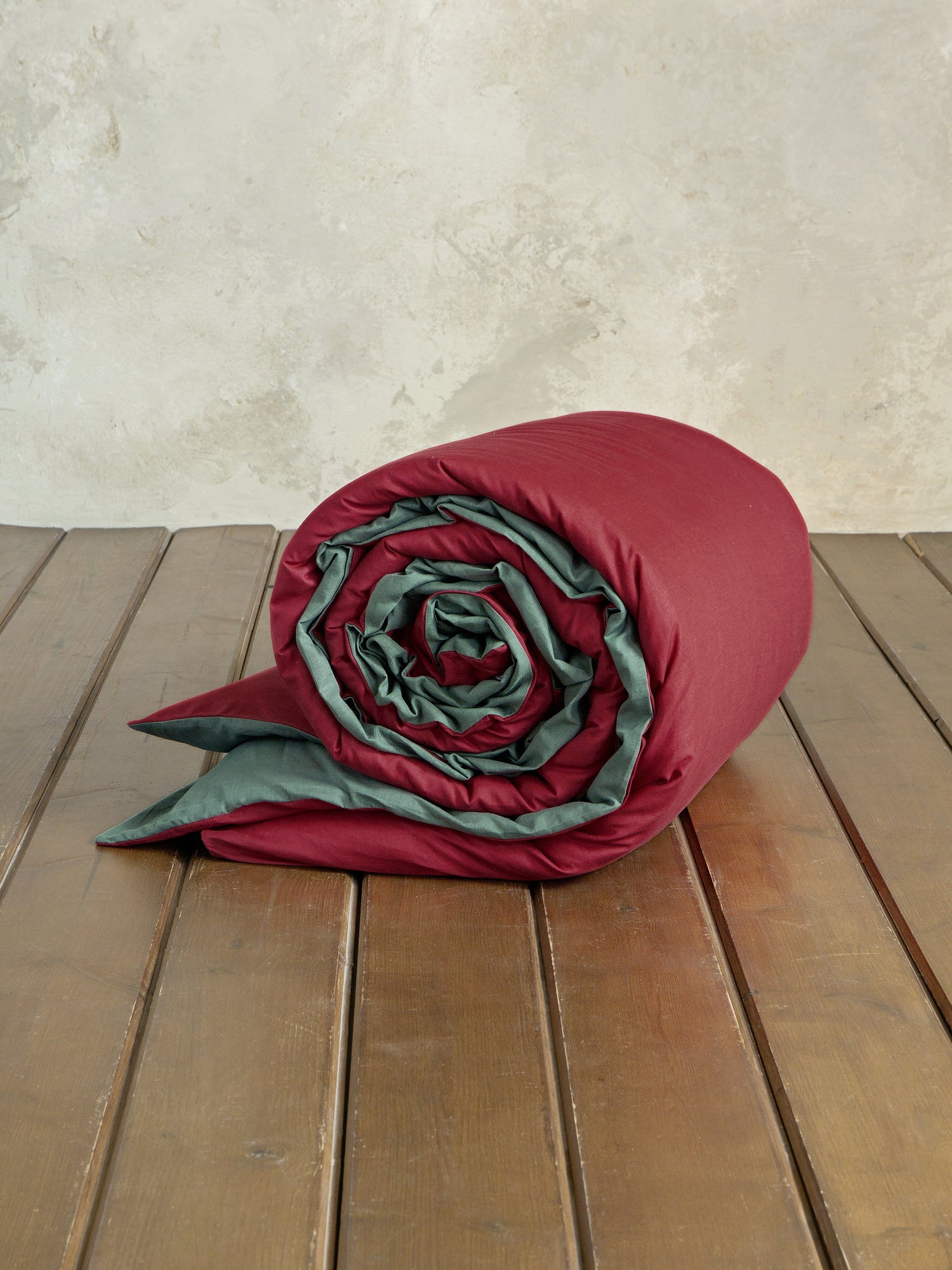 Παπλωματοθήκη Γίγας Colors - Absolute Red / Pine Green