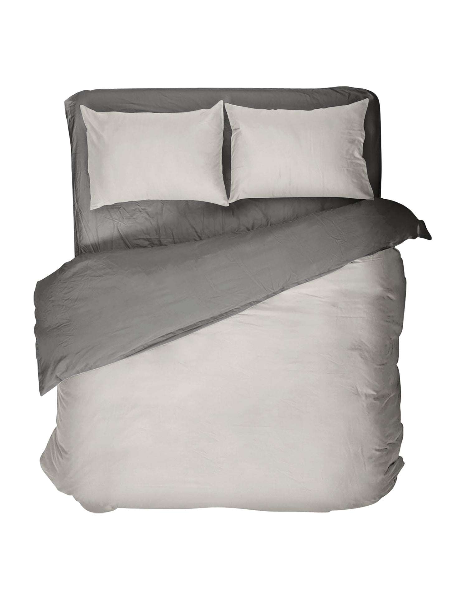 Παπλωματοθήκη Γίγας Colors - Oat Beige / Midnight Gray