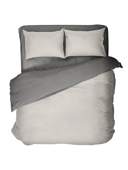 Παπλωματοθήκη Γίγας Colors - Oat Beige / Midnight Gray