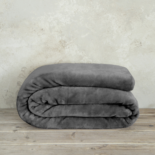 Κουβέρτα Βελουτέ Γκρι Σκούρο Coperta Dark Gray Nima Home - Nima - MyHouseandKids