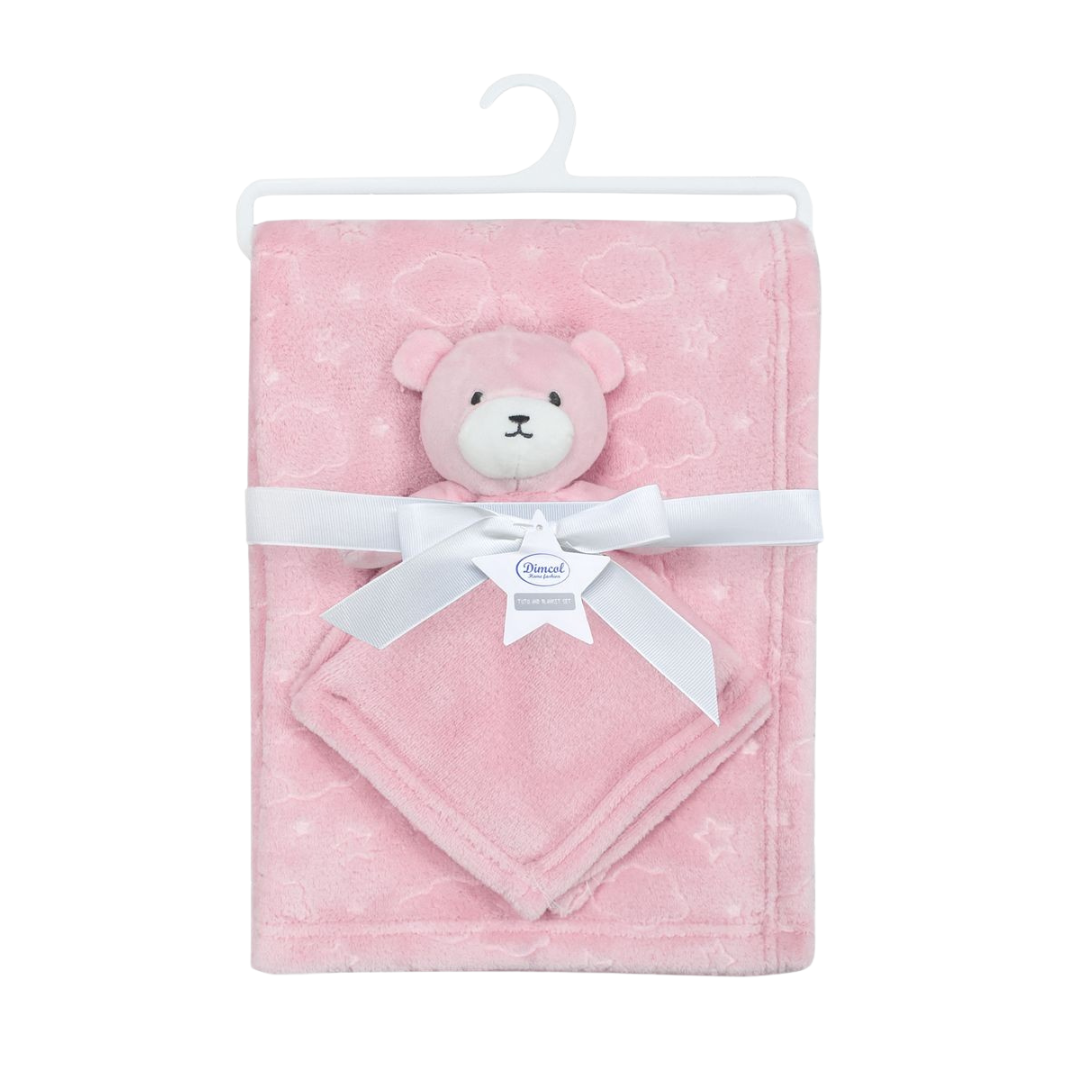 Κουβέρτα Coral Fleece 75X100 cm Pink + Πανάκι Παρηγοριάς - Dimcol - MyHouseandKids