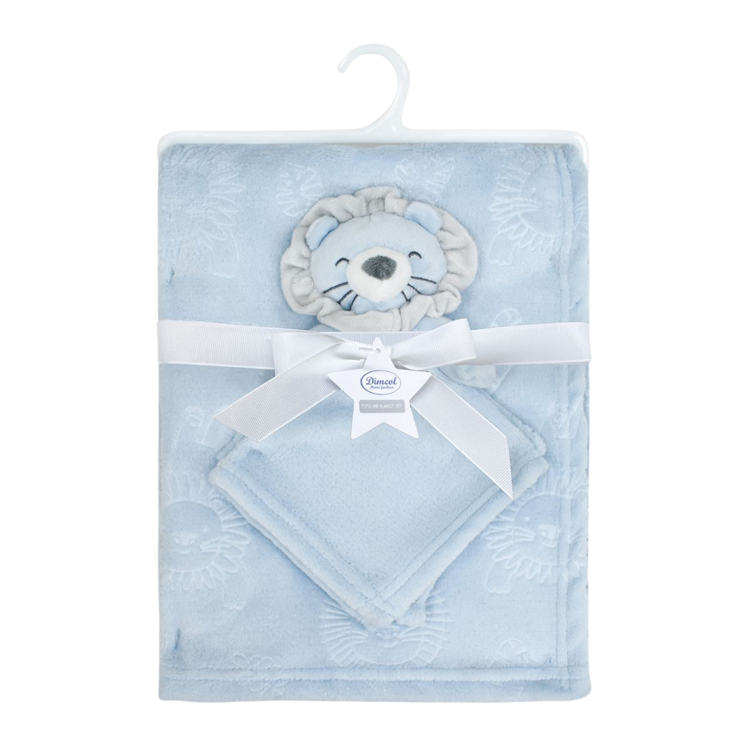 Κουβέρτα Coral Fleece 75X100 cm Sky Blue + Πανάκι Παρηγοριάς - Dimcol - MyHouseandKids