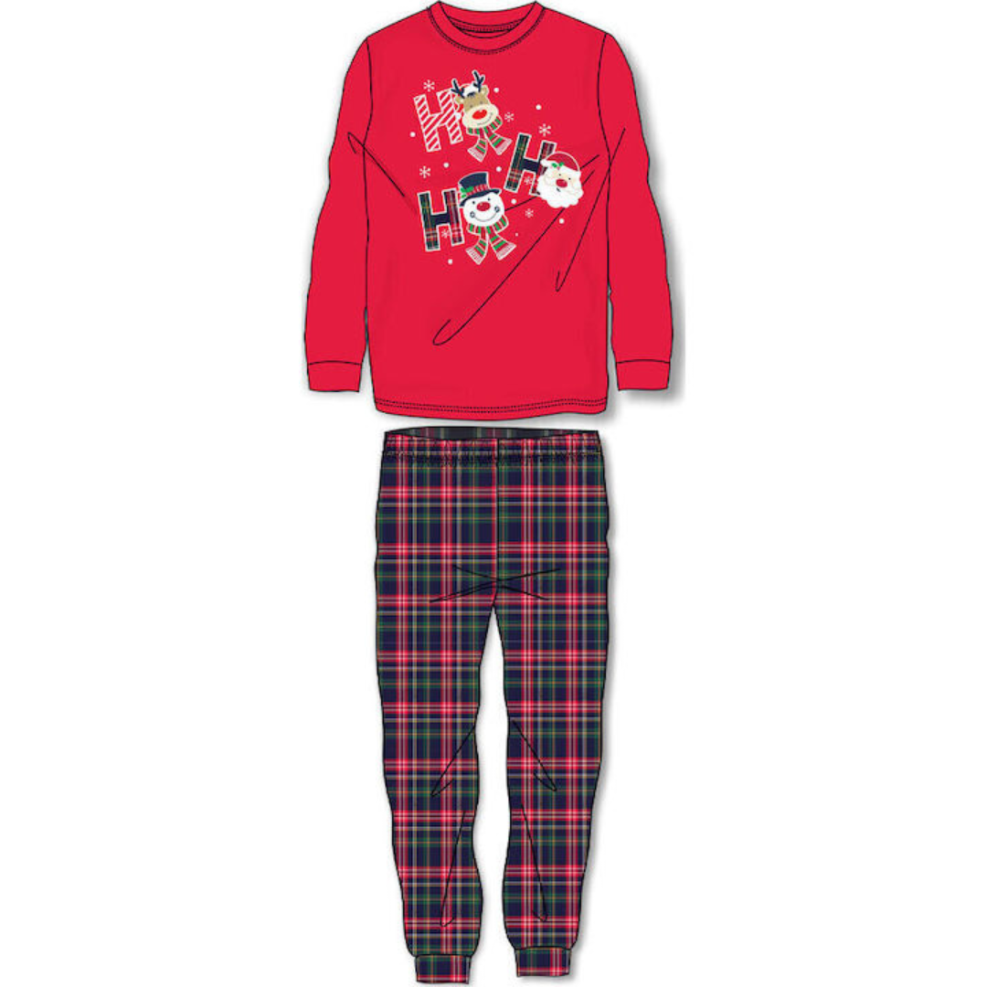 Πυζάμα Χριστουγεννιάτικη Κόκκινη Καρώ Energiers - Energiers - MyHouseandKids