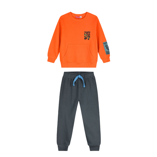 Παιδική Φορμα Φούτερ Ανθρακί-forma-setforma-paidikiforma-formaagoriou-paidikarouxa-agori-doroagoriou-doro-paidikaendimata-paidikarouxa-anthraki-portokali-energiers-myhouseandkids