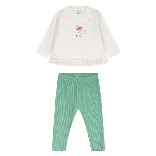 Σετ Βρεφικό Με Κολάν Πράσινο-Εκρού - Energiers - MyHouseandKids