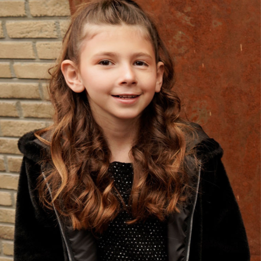 Γούνα Με Κουκούλα Μαύρη - Energiers - MyHouseandKids