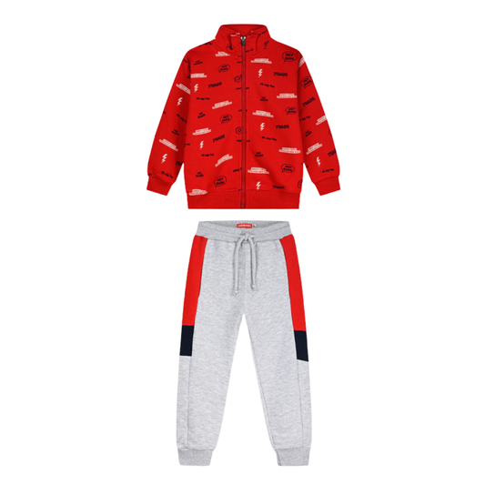 Παιδικό Σετ Φόρμας Με Ζακέτα Κόκκινο-Γκρι - Energiers - MyHouseandKids