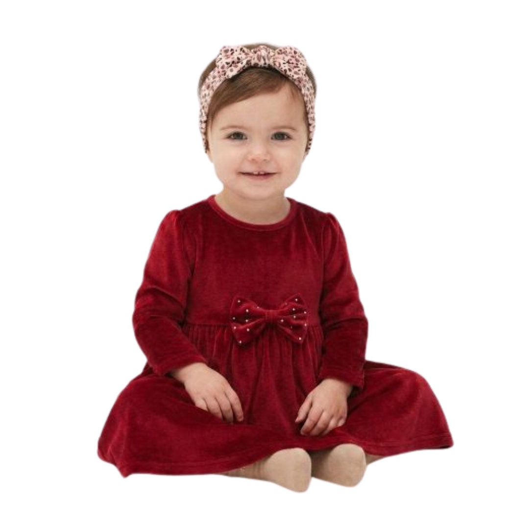 Βρεφικό Βελουτέ Φόρεμα Μπορντώ Funky 227-929103-1 - Funky - MyHouseandKids