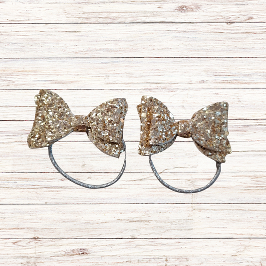 Λαστιχάκια Μαλλιών Φτιογκάκια Glitter Χρυσό - MyHouseandKids