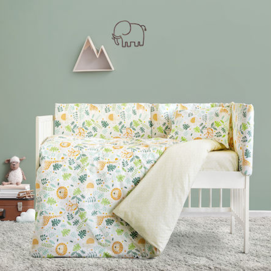 Βρεφικά Σεντόνια Σετ Κούνιας Βαμβακερά με Λάστιχο Jungle Baby - Kocoon - MyHouseandKids