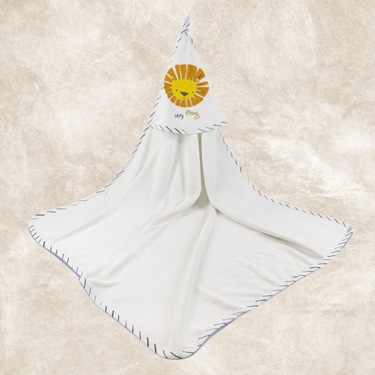 Kάπα Βρεφική Λευκή Λιονταράκι - Bibaby - MyHouseandKids