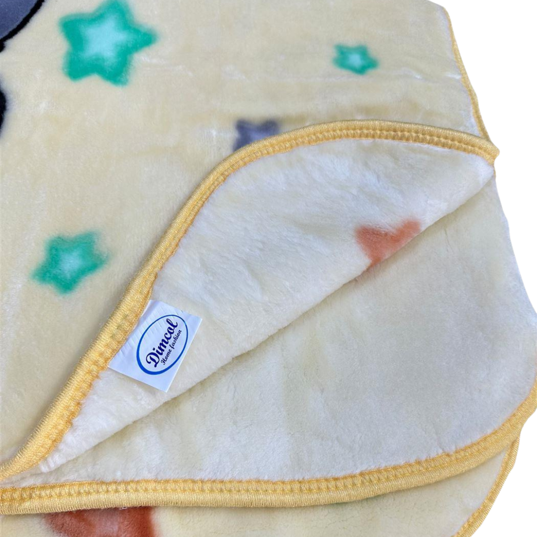 Koυβέρτα  Βρεφική  Κούνιας Βελουτε Πολυτελείας Κίτρινη 110x140cm - Dimcol - MyHouseandKids