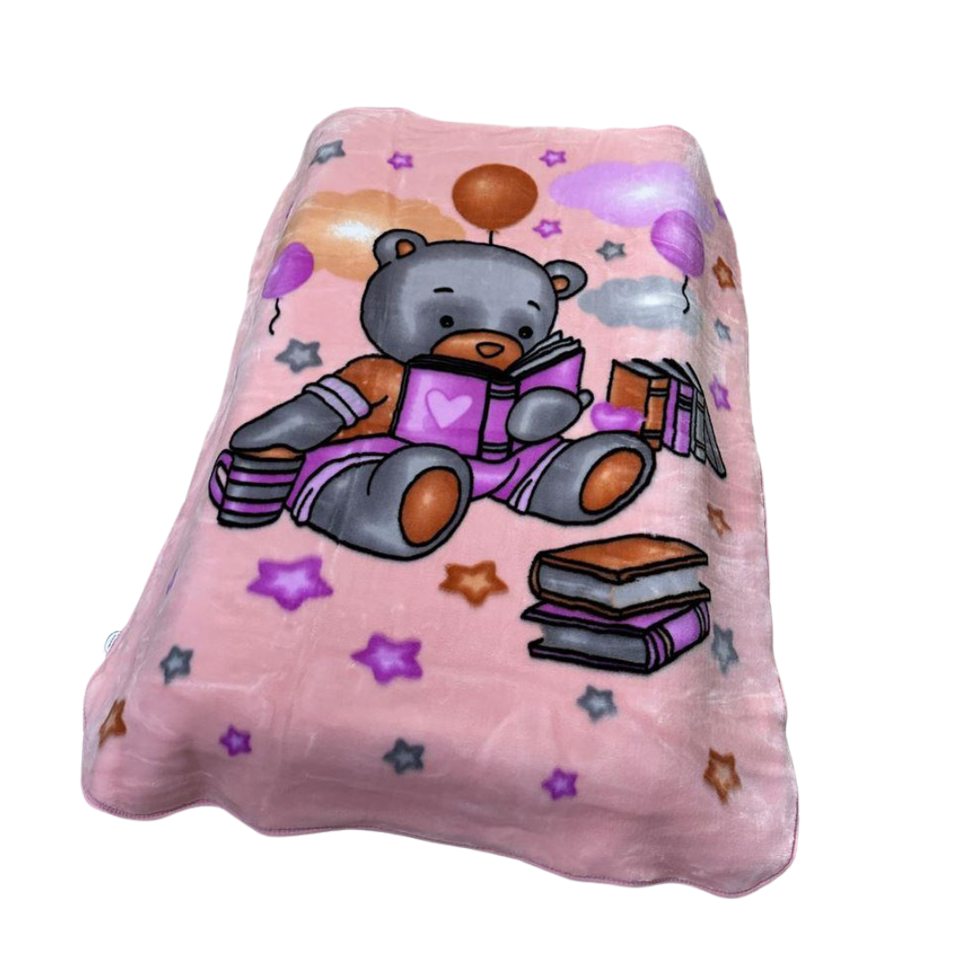 Koυβέρτα  Βρεφική  Κούνιας Βελουτε Πολυτελείας Ροζ 110x140cm - Dimcol - MyHouseandKids