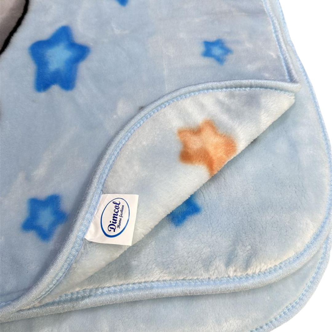 Koυβέρτα  Βρεφική  Κούνιας Βελουτε Πολυτελείας Mπλε 110x140cm -  Dimcol - MyHouseandKids