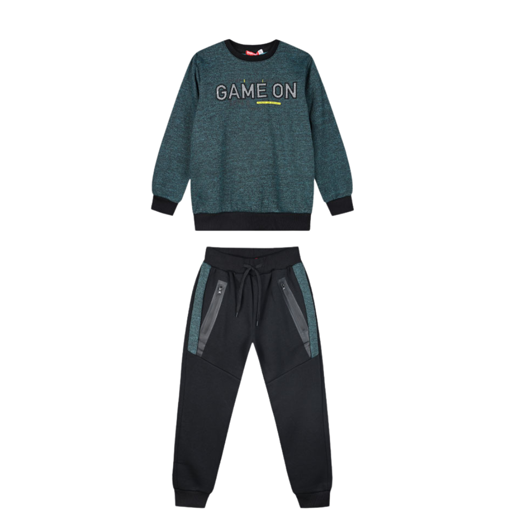 Φόρμα Φούτερ Mαύρο "Game On" -  Energiers - MyHouseandKids