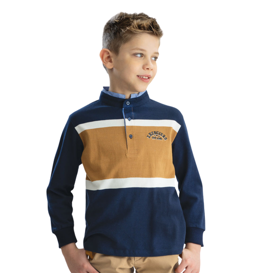 Mπλουζα Mε Μαο Γιακά Μπλε - Energiers - MyHouseandKids