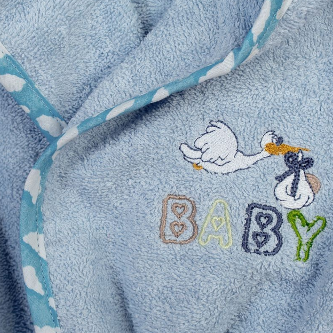 Mπουρνούζι Παιδικό Γαλάζιο Stork Σε Κουτί Πολυτελείας Dimcol - Dimcol - MyHouseandKids