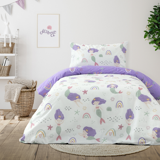 Σεντόνια Σετ  με Λάστιχο Βαμβακερά  Mermaid Dream - Nima-Kocoon - MyHouseandKids
