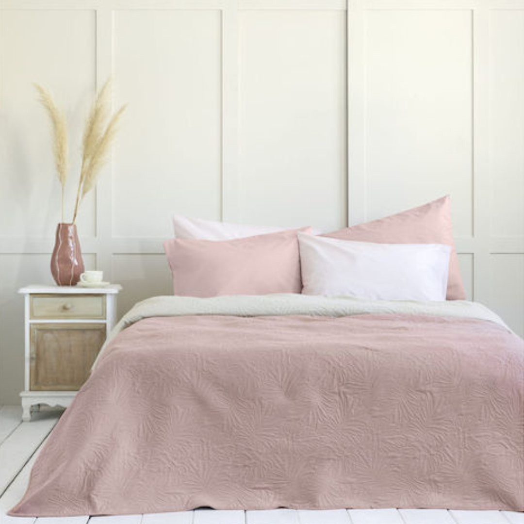 Κουβερλί Μονό Microfiber Light Beige / Rose Pink 160x240cm - Nima- MyHouseandKids