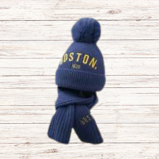 Σκουφάκι με Κασκόλ Μπλε - MyHouseandKids