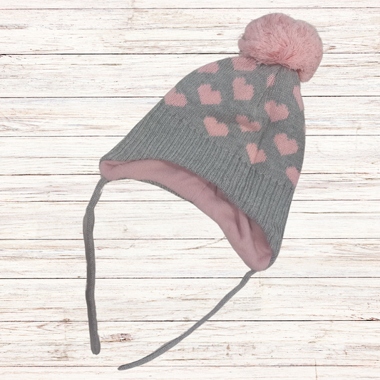 Σκουφάκι Με Πομ Πομ και Καρδούλες- MyHouseandKids